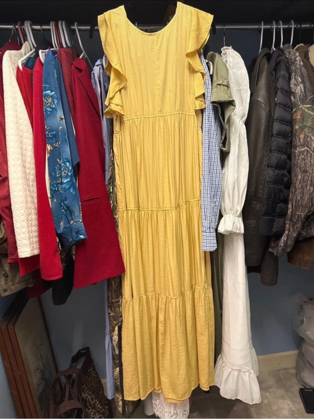 Pinch Yellow Ruffle Tiered Maxi Dress